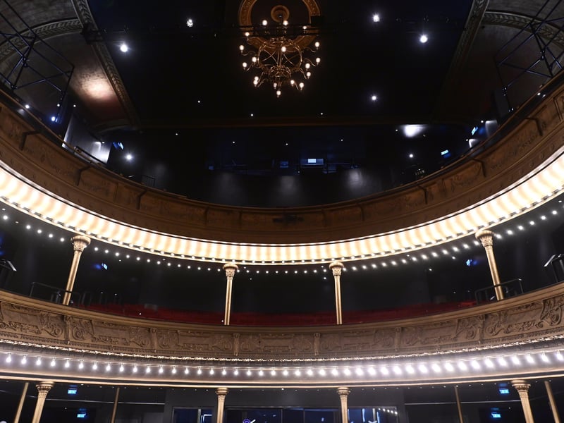 The upper circle will have seats installed and lights in the original style retained.
