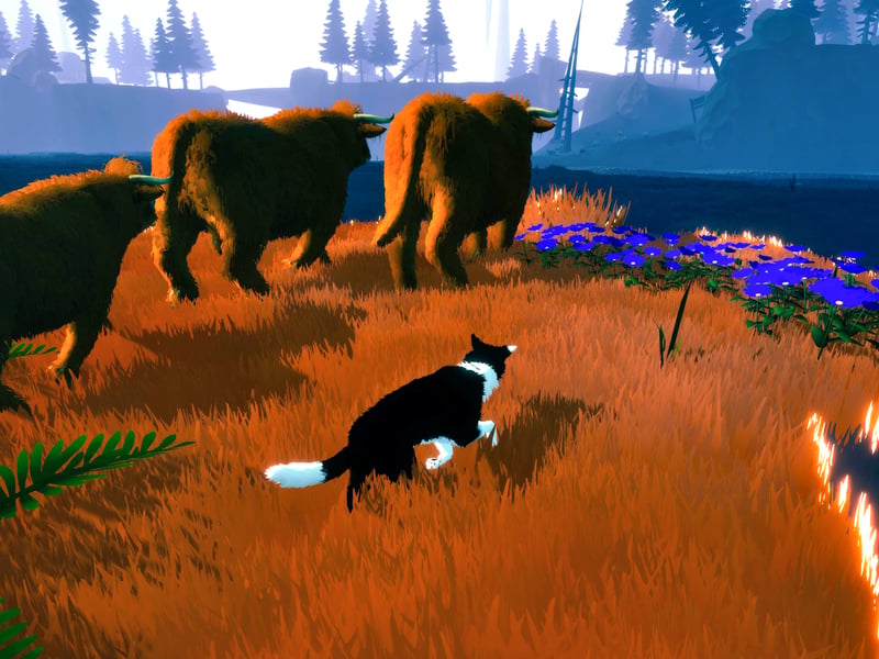 Released in 2024 Farewell, North is the first game by Edinburgh-based developer Kyle Banks. An open-world adventure game, players take on the role of a border collie on an adventure with his owner throughout the Scottish Highlands. While gameplay involves solving puzzles, uncovering hidden paths and freeing wildlife to bring colour back to the world, Farewell, North is underpinned by a surprisingly emotional tale of loss. It is available on PC, Nintendo Switch and Xbox Series X/S.