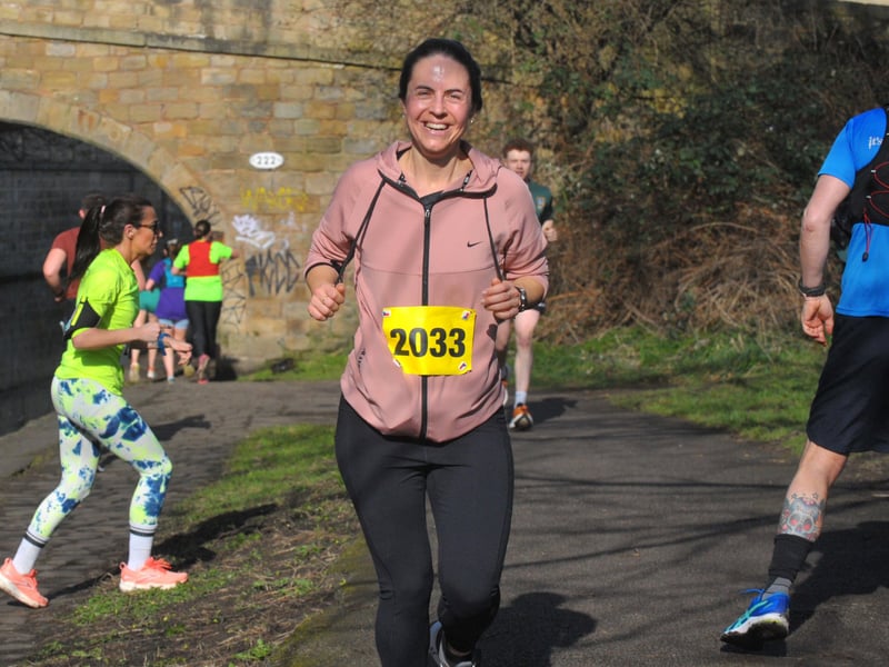 Lenka Kradka, winner of the 5K race who flew in from the Czech Republic on Friday to run in the event and see Leeds United play.