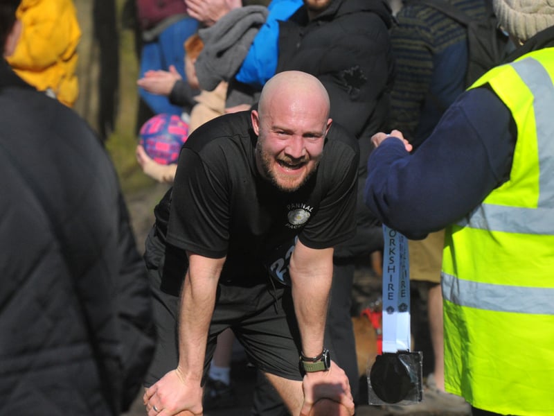 Relief for Matt Briggs, winner of the 10 mile race.