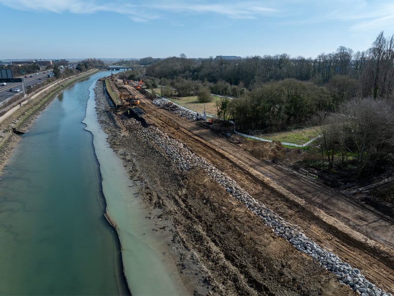 Phenomenal drone footage has captured updated pictures of the North Portsea Coastal Defences.
Picture: Marcin Jedrysiak