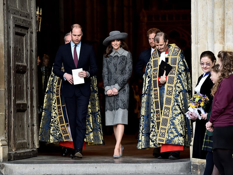 Prince William, the then Duke of Cambridge and Catherine, the then Duchess of Cambridge did not attend the Commonwealth Day Service in 2017. In 2016, Catherine once again opted for an Erdem coat