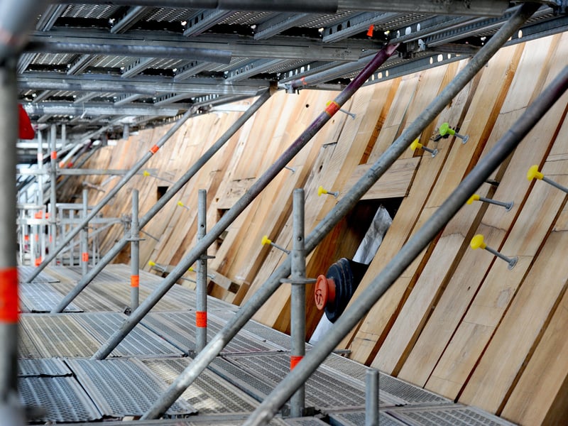 HMS Victory is being restored and a £45m project is currently underway to bring the former Royal Navy flagship back to her former glory. Lord Nelson's flagship is being regenerated with fresh timber and other additions.