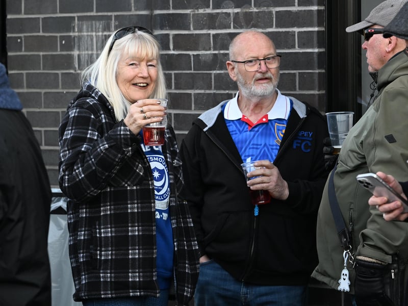 Pompey fans were in full voice as they enjoyed the occasion with John Mousinho's side toppling Championship leaders Leeds United. Pics: Graham Hunt/ProSportsImages