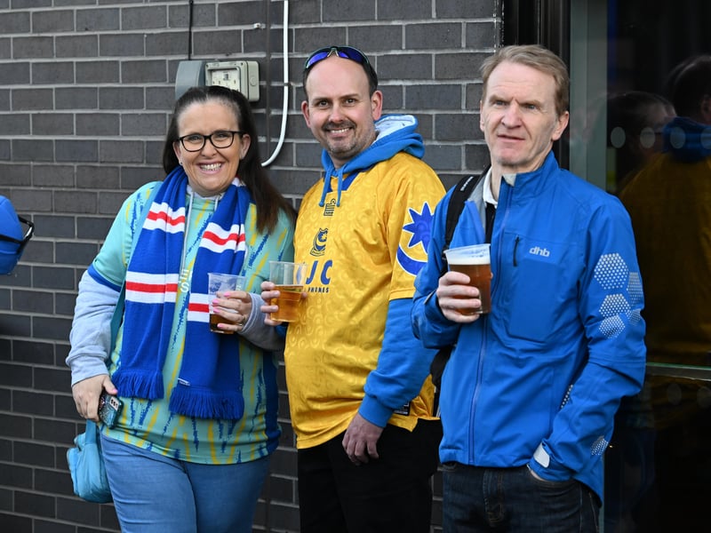 Pompey fans were in full voice as they enjoyed the occasion with John Mousinho's side toppling Championship leaders Leeds United. Pics: Graham Hunt/ProSportsImages