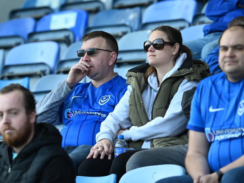 Pompey fans were in full voice as they enjoyed the occasion with John Mousinho's side toppling Championship leaders Leeds United. Pics: Graham Hunt/ProSportsImages