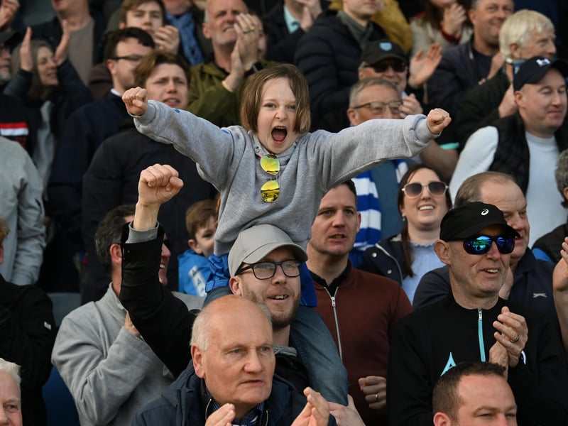 Pompey fans were in full voice as they enjoyed the occasion with John Mousinho's side toppling Championship leaders Leeds United. Pics: Graham Hunt/ProSportsImages