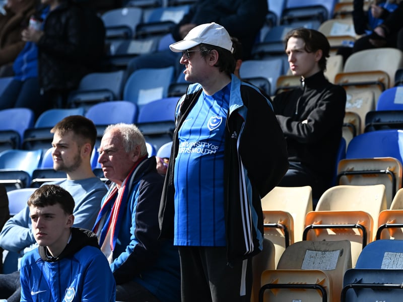 Pompey fans were in full voice as they enjoyed the occasion with John Mousinho's side toppling Championship leaders Leeds United. Pics: Graham Hunt/ProSportsImages