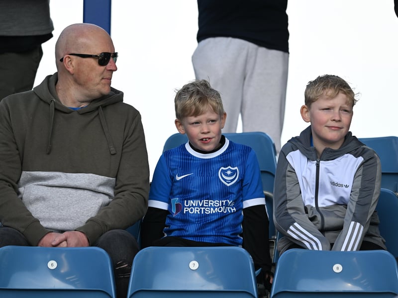 Pompey fans were in full voice as they enjoyed the occasion with John Mousinho's side toppling Championship leaders Leeds United. Pics: Graham Hunt/ProSportsImages