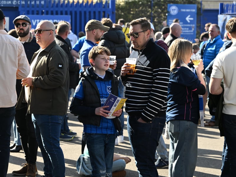 Pompey fans were in full voice as they enjoyed the occasion with John Mousinho's side toppling Championship leaders Leeds United. Pics: Graham Hunt/ProSportsImages