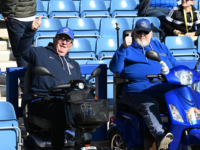 Pompey fans were in full voice as they enjoyed the occasion with John Mousinho's side toppling Championship leaders Leeds United. Pics: Graham Hunt/ProSportsImages