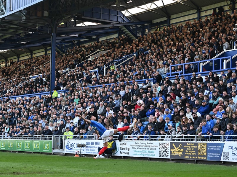 Pompey fans were in full voice as they enjoyed the occasion with John Mousinho's side toppling Championship leaders Leeds United. Pics: Graham Hunt/ProSportsImages