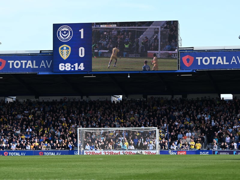The scoreboard tells the Pompey story against Leeds United. Pic: Graham Hunt/ProSportsImages