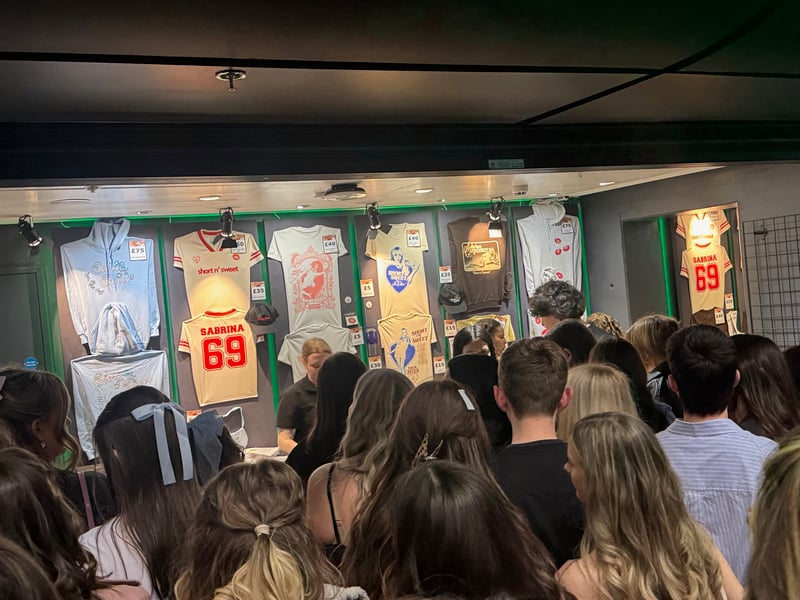 There were huge queues to buy merch.