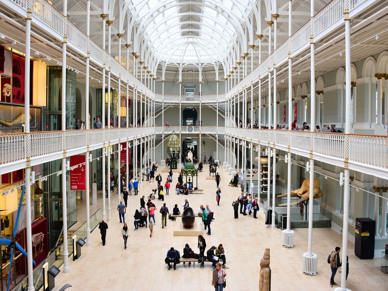 The National Museum of Scotland delivers a trip around the the country, the world and through time with its incredible collection. It holds 12 million objects in total with the realms of geology, archaeology, natural history, science, technology, art, and world cultures all brilliantly covered. It remains the most visited free attraction in Scotland and enjoyed a 5.9% rise in visitors last year. Picture: Mike McBey/CC.
