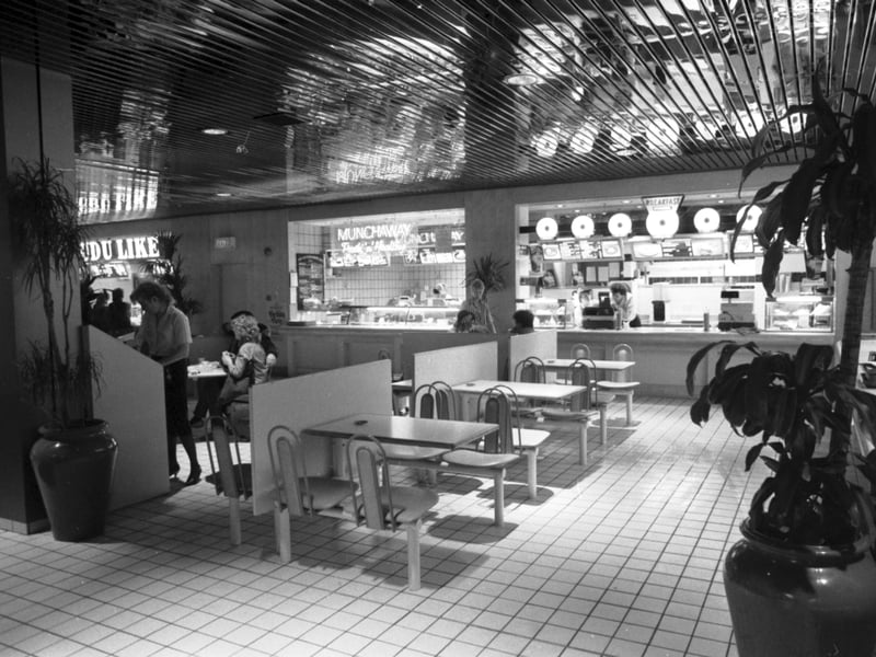 The Fast Food Court in Edinburgh shopping centre Cameron Toll in December 1985.