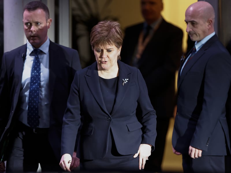 Former first minister Nicola Sturgeon departs the UK Covid inquiry at the Edinburgh International Conference Centre in January 2024