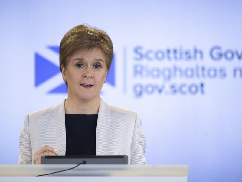First Minister Nicola Sturgeon holds a briefing on the Covid outbreak at St Andrew's House on March 25, 2020 in Edinburgh