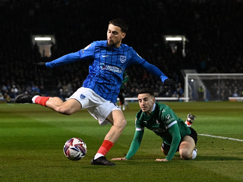Adil Aouchiuche was Pompey's man of the match against Plymouth