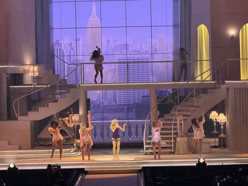 Carpenter was joined onstage by a troupe of dancers.