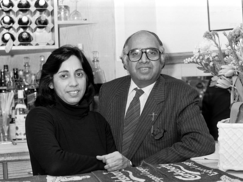 Owners Rammi Sehgal and Moussa Jogee at the Shamiana Indian restaurant in Edinburgh, March 1987.