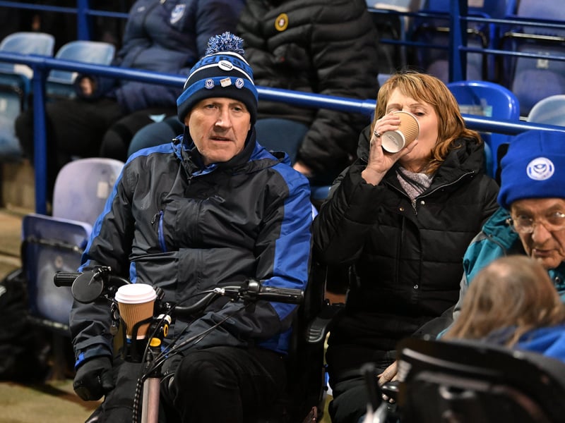 Pompey fans turned out to back their side under the Fratton lights against Plymouth Argyle last night.