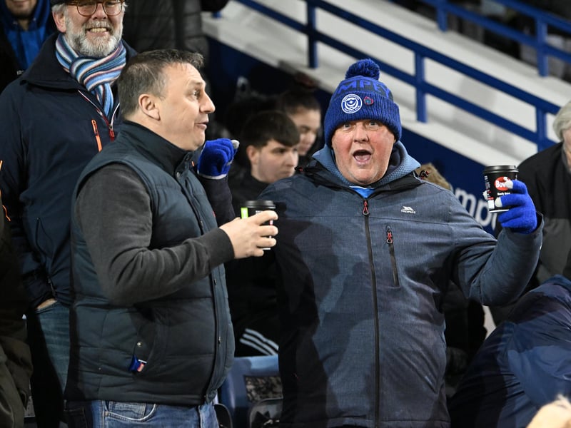Pompey fans turned out to back their side under the Fratton lights against Plymouth Argyle last night.