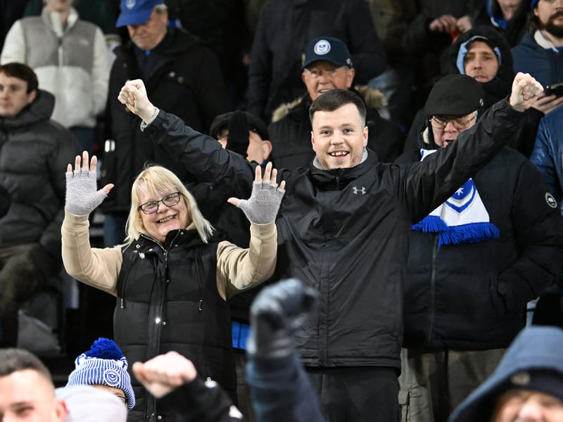 Pompey fans turned out to back their side under the Fratton lights against Plymouth Argyle last night.