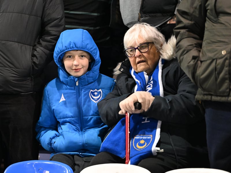 Pompey fans turned out to back their side under the Fratton lights against Plymouth Argyle last night.