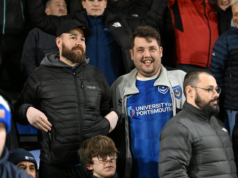Pompey fans turned out to back their side under the Fratton lights against Plymouth Argyle last night.