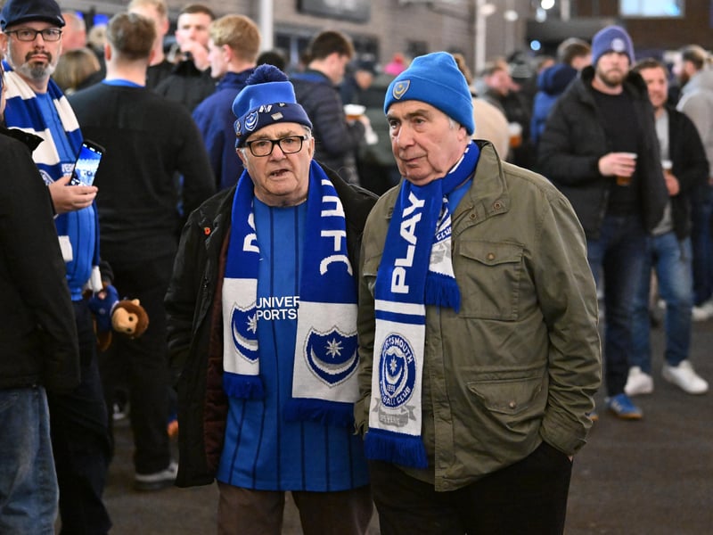 Pompey fans turned out to back their side under the Fratton lights against Plymouth Argyle last night.