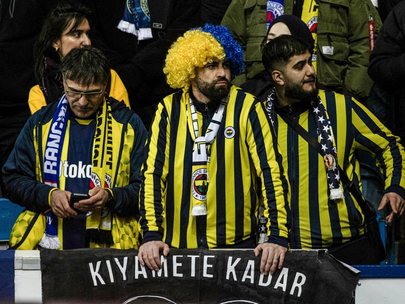 Fenerbahce fans during the Europa League Round of 16 clash at Ibrox.