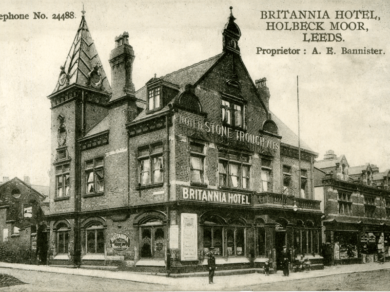 The Britannia was on Top Moor Side. After closing the building went on to be occupied by a convenience store