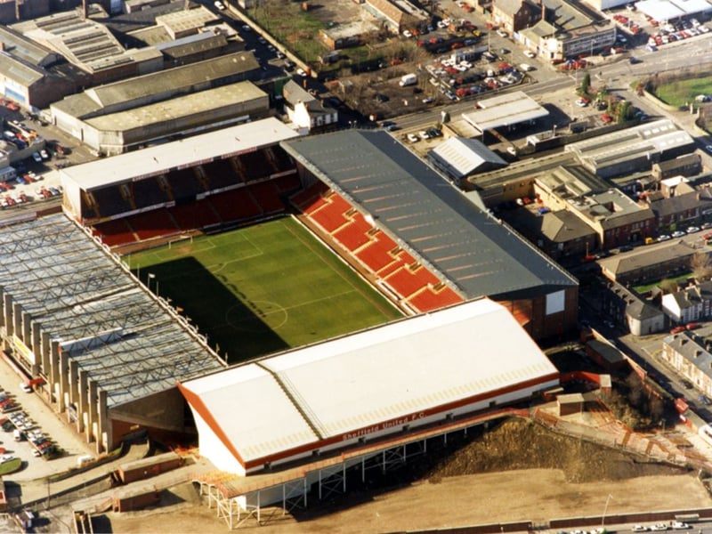 Sheffield United's Bramall Lane stadium viewed from above in March 1997