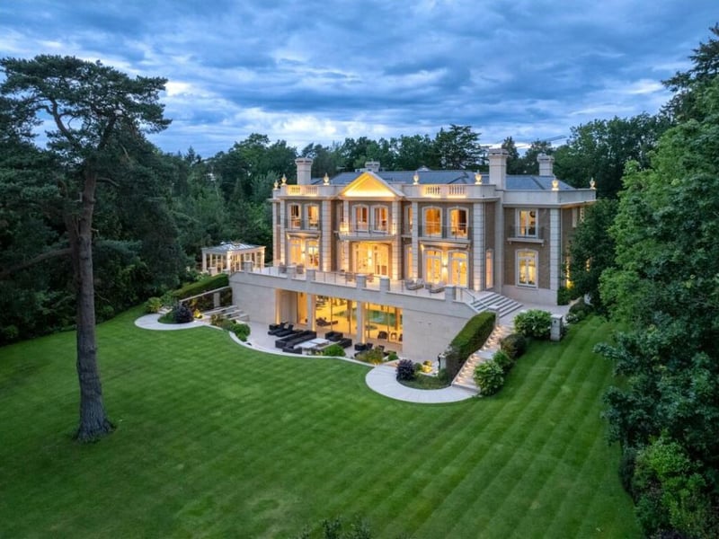 Cavendish Road, in Elmbridge, is the most expensive street in the South East, according to Rightmove, with an average asking price of £6,692,632. Set in more than 1.5 acres, this expansive six-bedroom home with 'ambassadorial proportions' looks out over the prestigious St. George's Hill Golf Club. There are seven reception rooms, two self-contained staff apartments, seven individually themed bathrooms, a cinema room, an 'outstanding' leisure complex with pool and spa area, and a lift servicing all floors.