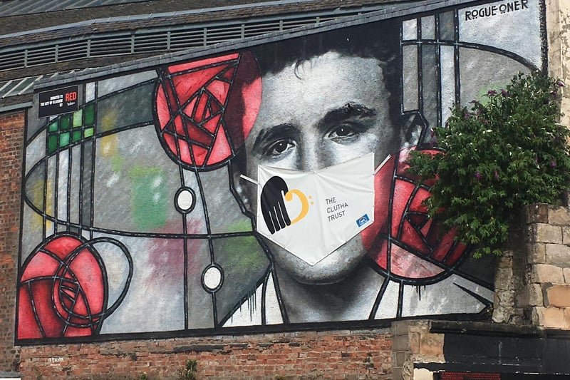 Even Charles Rennie Mackintosh was wearing a mask at Glasgow's Clutha Bar.