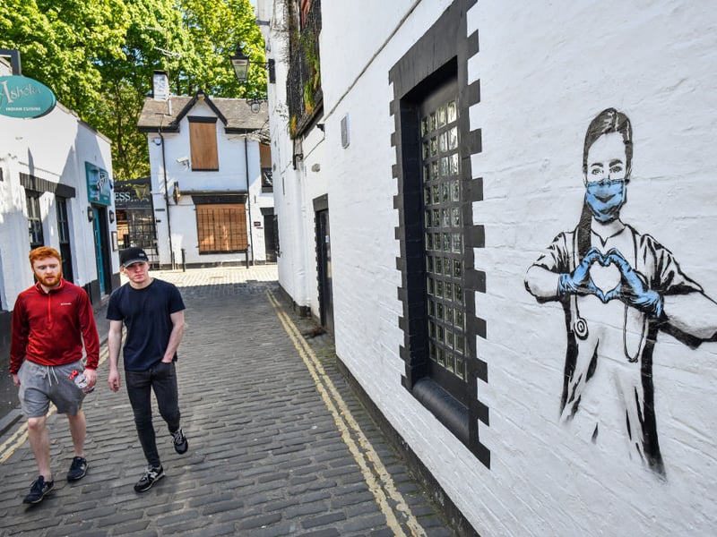 Grafitti that sprung up on Ashton Lane, in Glasgow's West End, during lockdown.