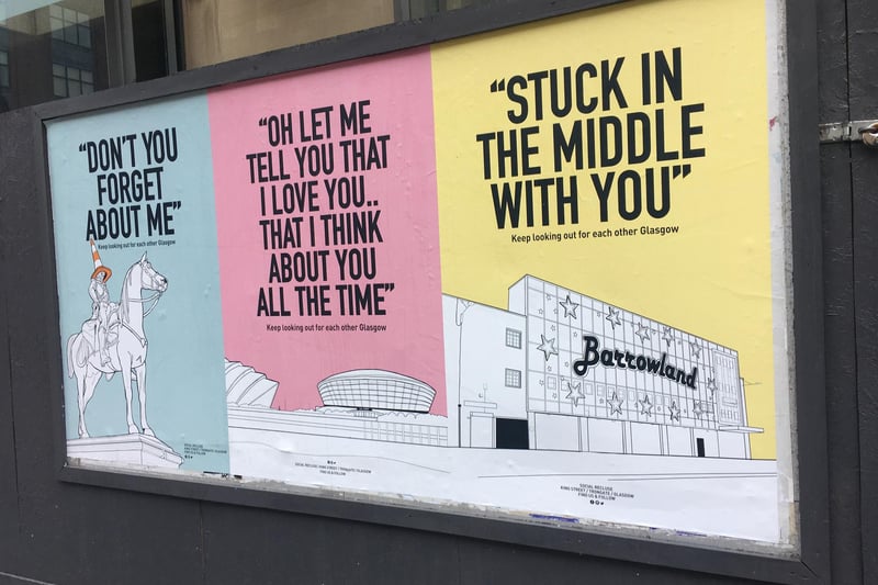  These posters used lines from some of Scotland's best-known songs to deliver their message. 