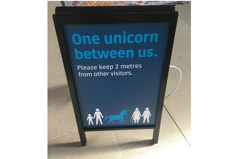 Stirling Castle used the mythical symbol of Scotland to remind visitors to keep their distance.