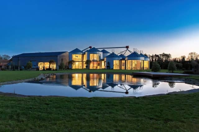This truly unique home in Malton, North Yorkshire, was converted from a series of former grain silos. Floor to ceiling windows make the most of the beautiful views of the landscaped gardens and surrounding countryside. One of the cylinders houses a bespoke fitted oak library. The property also has an EPC rating of 'A' 124, meaning it is 24 per cent more efficient than the highest UK efficiency rating.