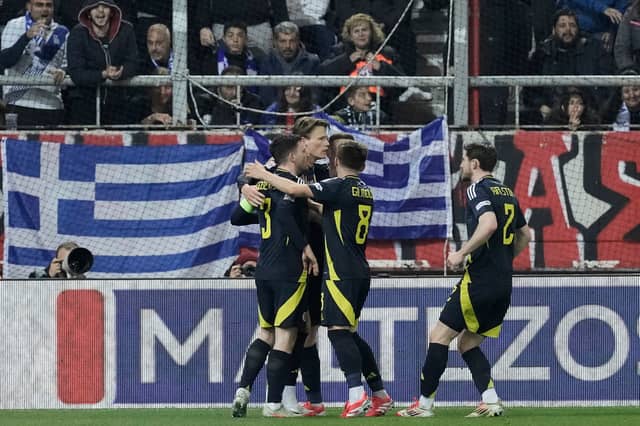 Here's how we rated the performance of each Scotland player in the 1-0 win over Greece. Cr: AP.