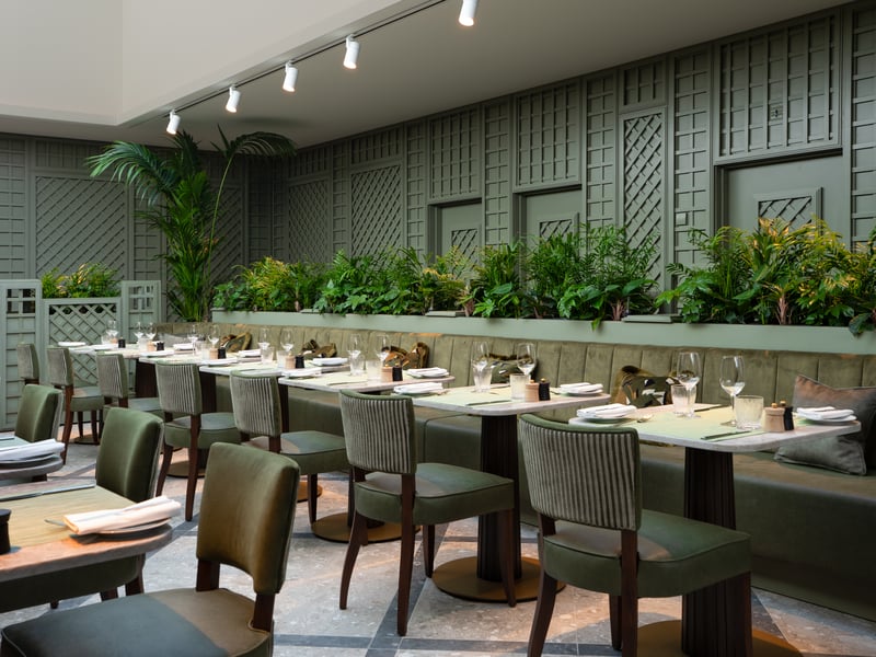 Foveran's restaurant offers guests a palm court-style setting for breakfast and lunch