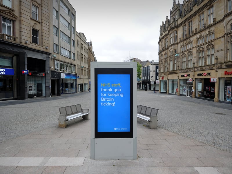 A deserted Sheffield city centre during the Covid pandemic
