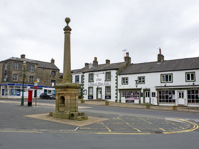 Ye Olde Naked Man in the centre of Settle in the Yorkshire Dales, devoid of visitors, during the first Covid lockdown in 2020