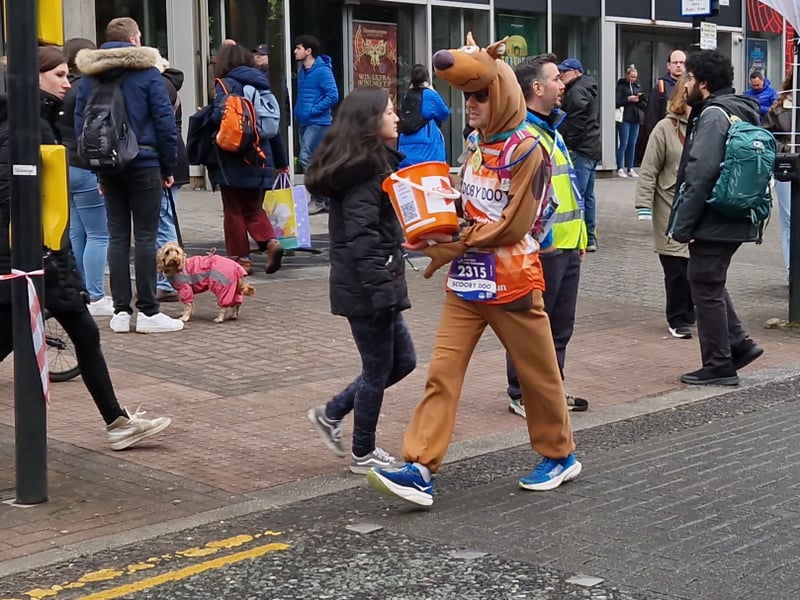 Collecting for charity dressed as Scooby Doo. Photo: David Kessen, National World