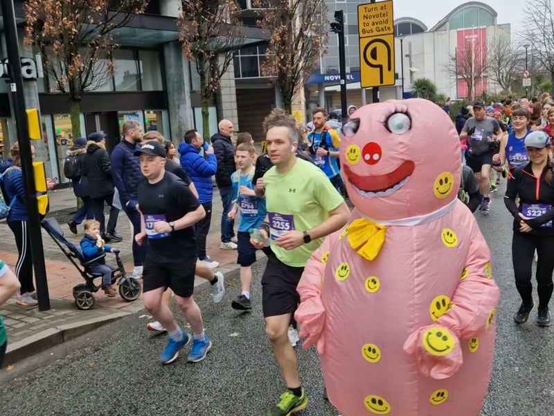 A runner took part in a full Mr Blobby costume. Photo: David Kessen, National World
