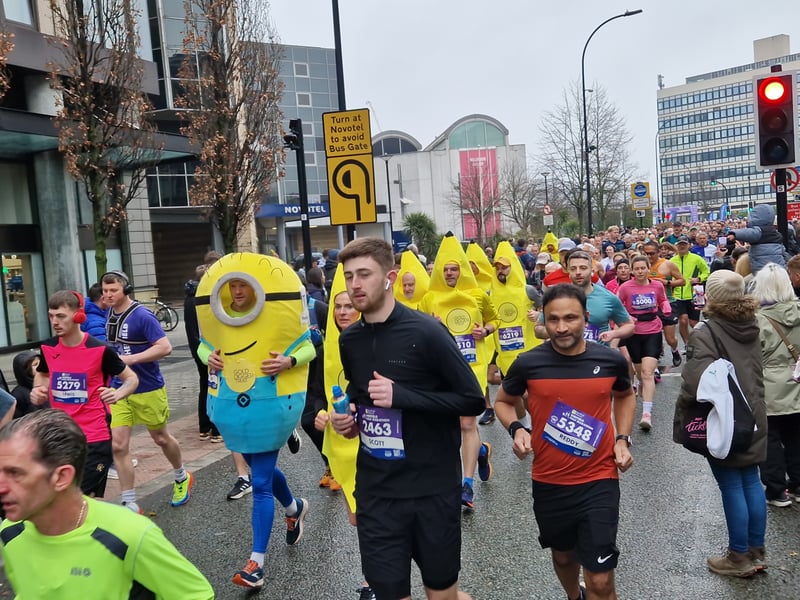 These runners dressed as minions, and bananas. Photo: David Kessen, National World