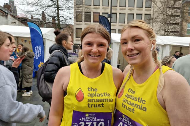 Olivia and Rebecca ran the Sheffield half marathon for the Aplastic Anaemia Trust