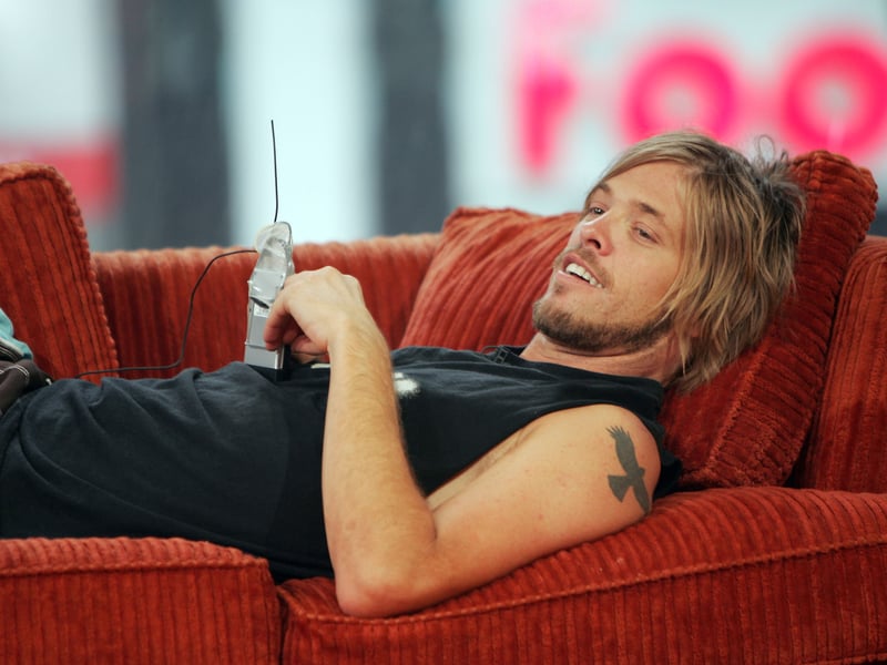 Taylor Hawkins of The Foo Fighters appears onstage during MTV2's "24 Hours Of Foo" at the MTV Times Square Studios June 11, 2005 in New York City. 