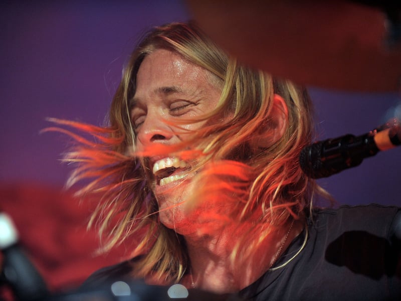 Musician Taylor Hawkins of Taylor Hawkins And The Coattail Riders performs at the Troubadour on April 20, 2010 in Los Angeles, California.